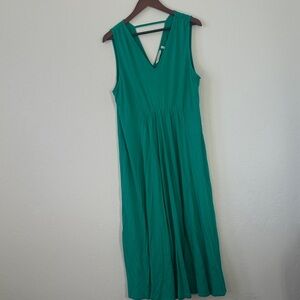 Soft Surroundings Teal V-Neck Sleeveless Maxi Dress